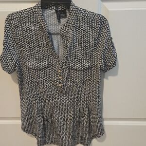 New Directions Black and White Blouse